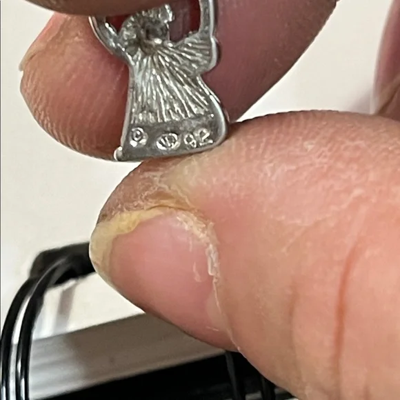 Silver-Tone Stud Earrings with Blue Stone Accent - Picture 5 of 5